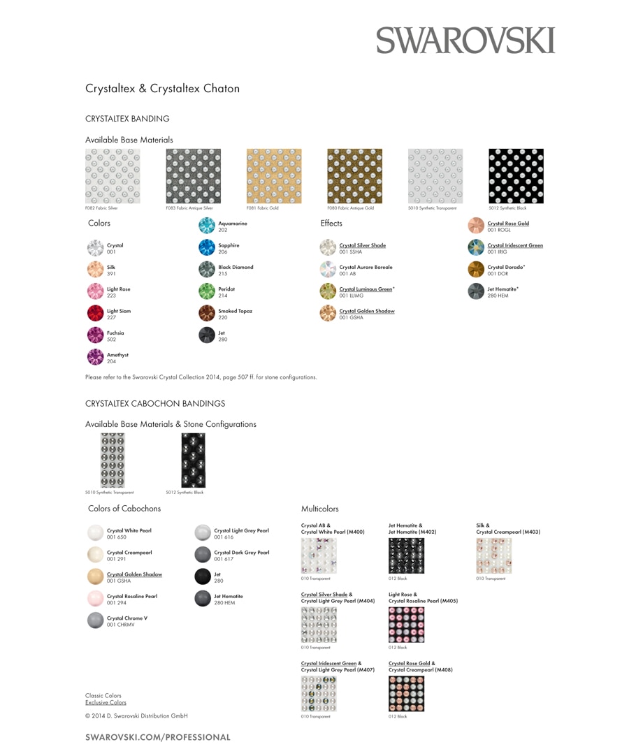 swarovski color chart swarovski color chart